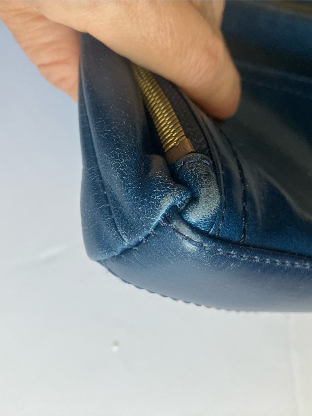 HOBO Cassie Crossbody - Deep Blue Leather with Gold Hardware - Picture 13 of 15